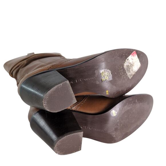 BCBGeneration Women's 8B Brown Leather Slouch Western Boots Mid-Calf 3" Heel - Picture 7 of 9